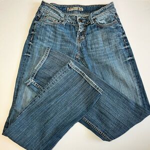 BKE Medium Wash Bootcut Jean low rise sz 27x331/2